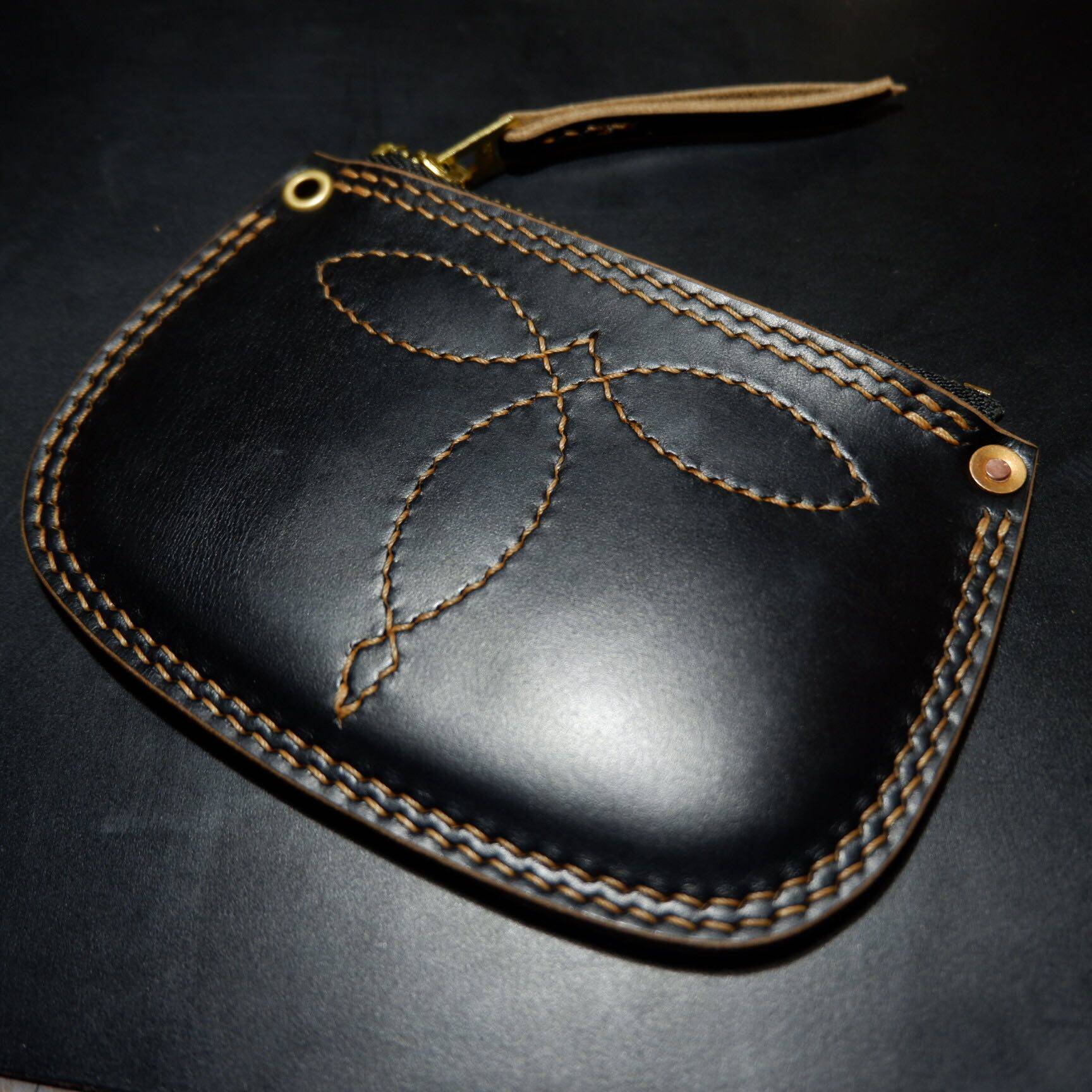 American Horween horween cxl wallet American retro Tyrone pure copper zipper American retro