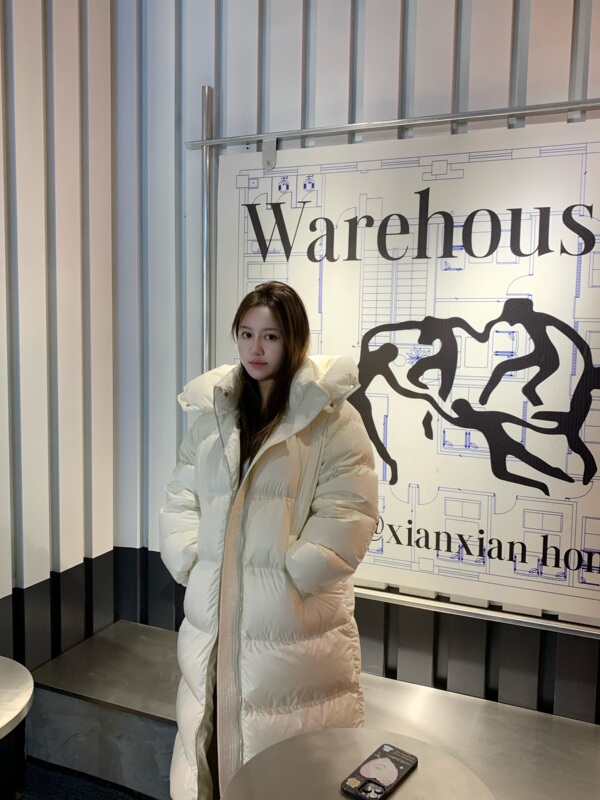 Ynnstore 90 White Duck down Large Quilt down Jacket Women's Hooded Long Winter down Jacket