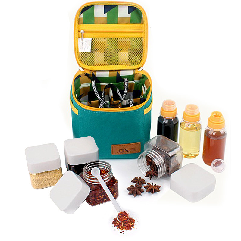 Outdoor Picnic Seasoning Bottle Suit Portable Seasoning Jar Barbecue Appliance Self-Driving Sauce Bottle Kitchen Seasoning Box Combination