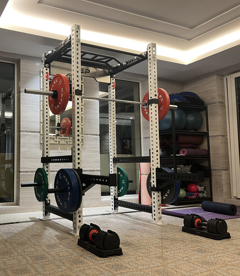 Repfit V2 Commercial Combination Squat Rack (White, Red, Black Posts)
