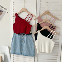 Irregular design sling female spring and summer Korean version of ins tide wearing short vest