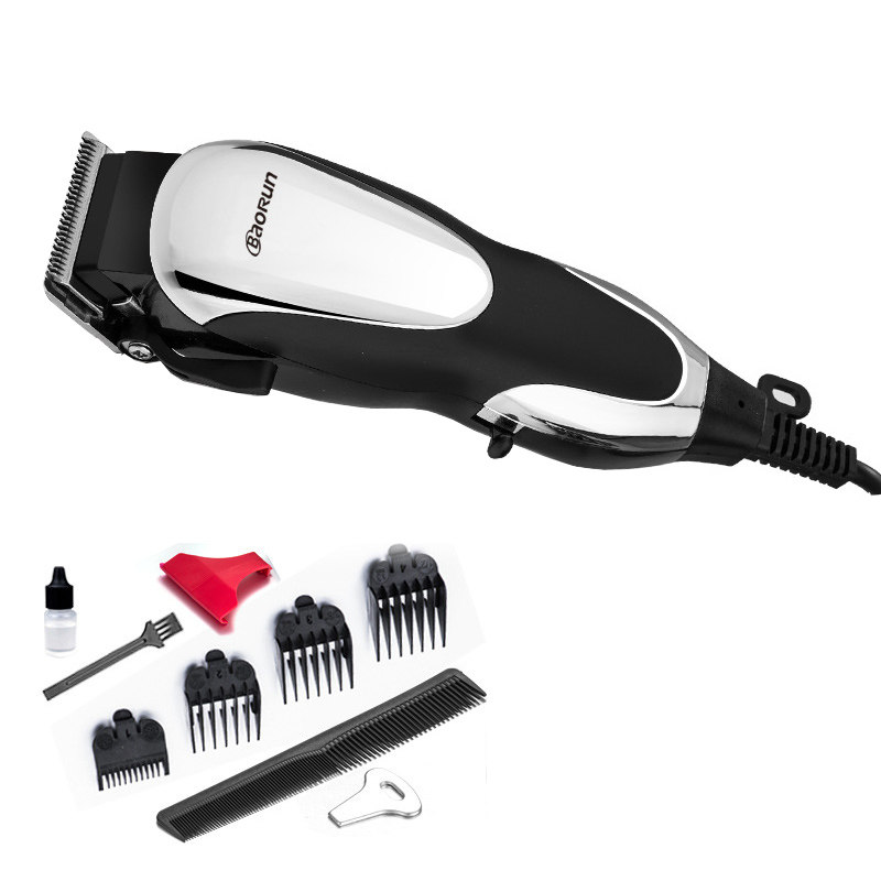 Electric hair clipper with wire hair salon hair clipper shaving high-power electric clipper plug-in all-steel head electric shaver