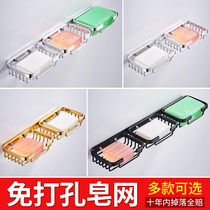 Bathroom suction cup soap box no hole wall hanging toilet toilet suction Wall soap box drain soap net