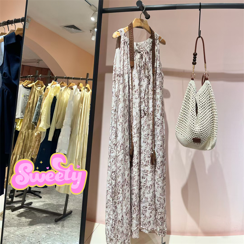 B252L317-869 Banana Baby2025 Summer Exclusive Genuine Banana Baby Halter Neck Tie Dress B252L317-869 Banana Baby2025 Summer Exclusive Genuine Banana Baby Halter Neck Tie Dress