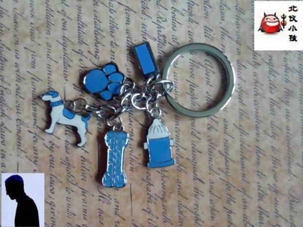 Puppy Multi Pendant Delicate Key Button Car Creative Men And Women Keyring Steel Print C Card Gift Box