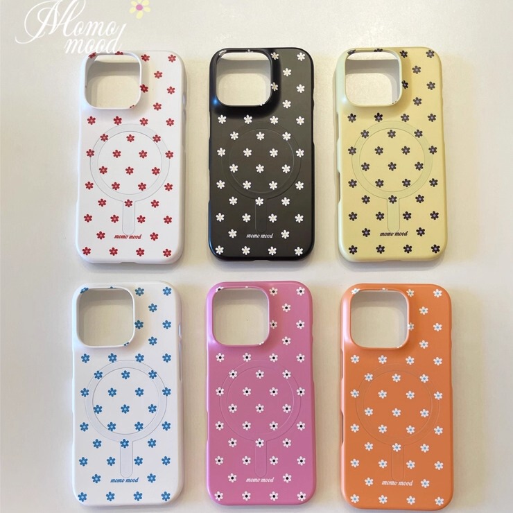 Daytime Bear Same Style Momo Mood*Original* Little Milk Flower Series Han Fei Single-Layer Half-Cover Magnetic Phone Case Daytime Bear Same Style Momo Mood*Original* Little Milk Flower Series Han Fei Single-Layer Half-Cover Magnetic Phone Case