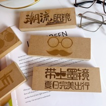 Hot new glasses wooden trendy products island counter background display decoration display props window display wooden sign