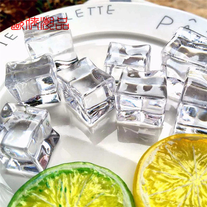 Optician shop acrylic decoration window island counter small ornaments simulation transparent ice ice photo background props