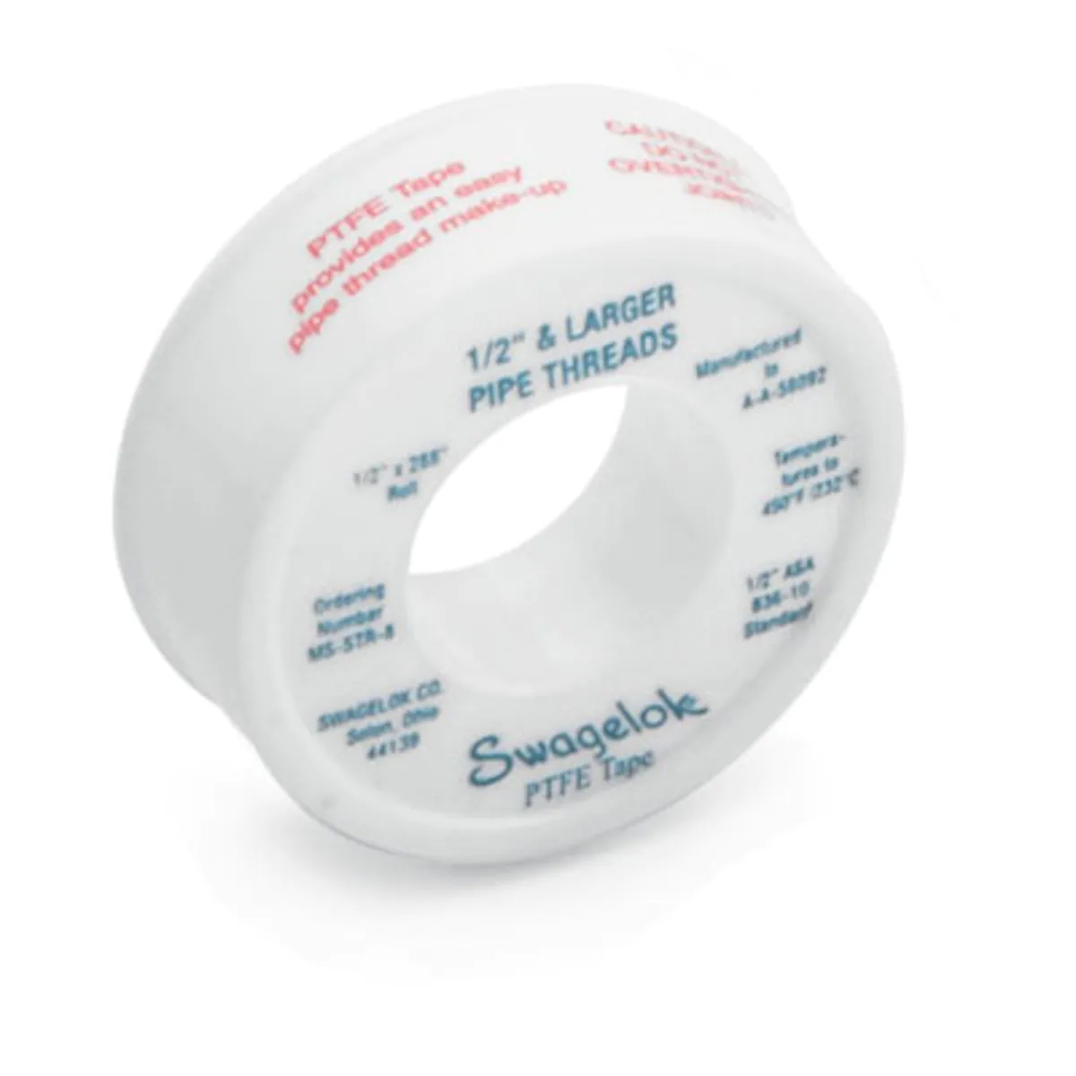Swagelok raw material with tetrafluoroseal tape raw tape tape