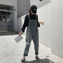 2022 Summer Thin pregnant woman back with pants tennis red Korean version Fashion external wearing Toabdominal loose 90% Jeans Broadlegged Pants