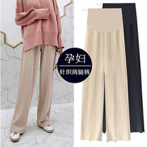 Pregnant woman pants outside wearing long pants spring autumn style Fashion Loose Knit Broadlegged Pants Plus Suede Thickened Punch Underpants Winter Clothing