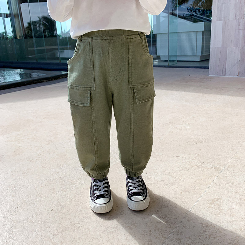 Children's clothing children's clothing pants 2022 New boys Fried Street Pants Autumn and Children Tidal Baby Pants Spring Autumn