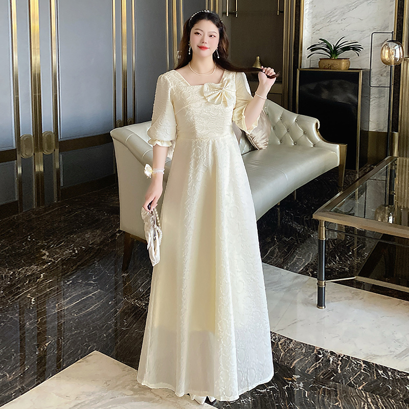 Bridesmaid Dress Plus Size 100kg Summer Sister Group Coming-Of-Age Ceremony French Style Slimming Engagement Registration Fashion Dress