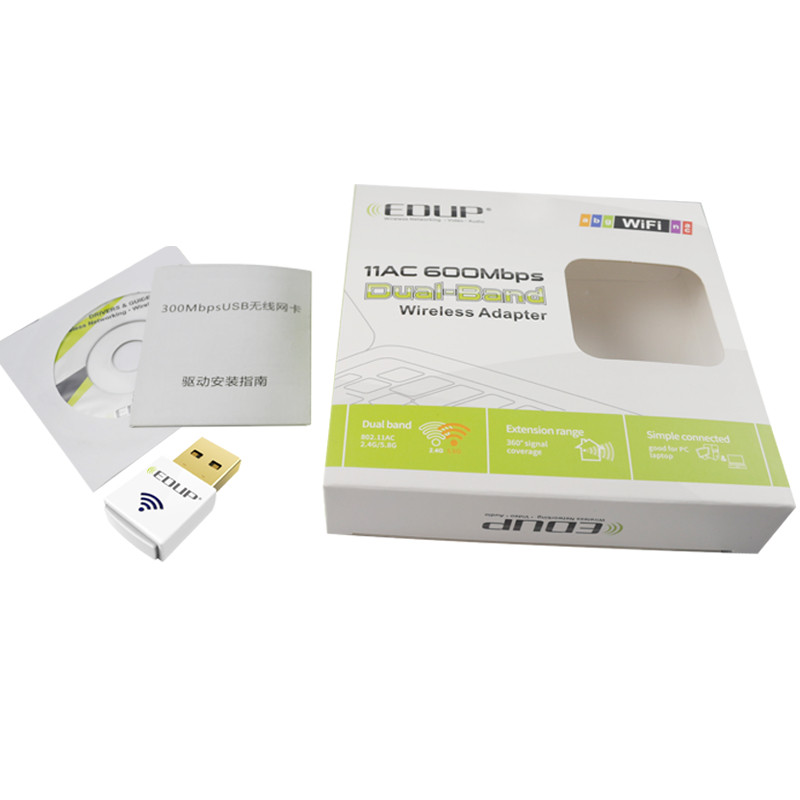 Адаптер USB edup ep-ac1619 600m鍙岄usb鏃犵嚎缃戝崱 楂橀€烾sb3.0 11ac缃戝崱鍙戝皠鍣