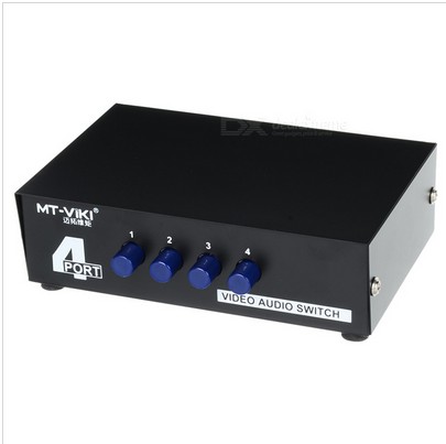 AV Switcher Audio-Video Splitter Four-in,One Out 4-In-1-Out Three-In Audio Switcher Converter