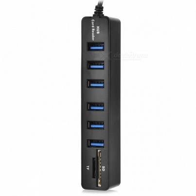 USB2.0 splitter 6 một đa giao diện thẻ reader hub HUB chuyển đổi máy tính tốc độ kéo mở rộng 2.0 - USB Aaccessories quạt cầm tay miniso