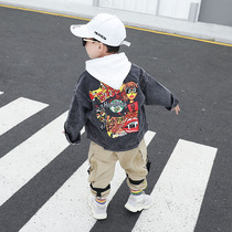Childrens denim coat boys spring clothes 2020 new Korean version of foreign-style children denim clothes baby spring and autumn jacket tide