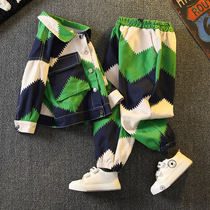 Boy Autumn Clothing Suit 2022 New Middle Boy Handsome Gas Plus Suede Boy Clothing Boy Children Fall Stylish Two Sets