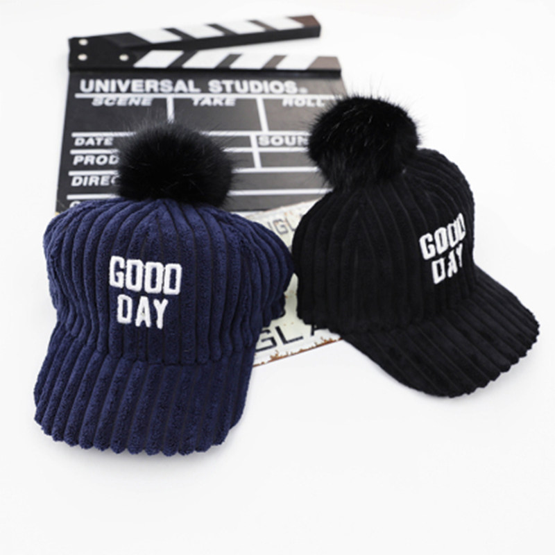 Korean version of the boy's hat autumn and winter fashion children's cap tide hat baby baseball cap winter corduroy cold hat