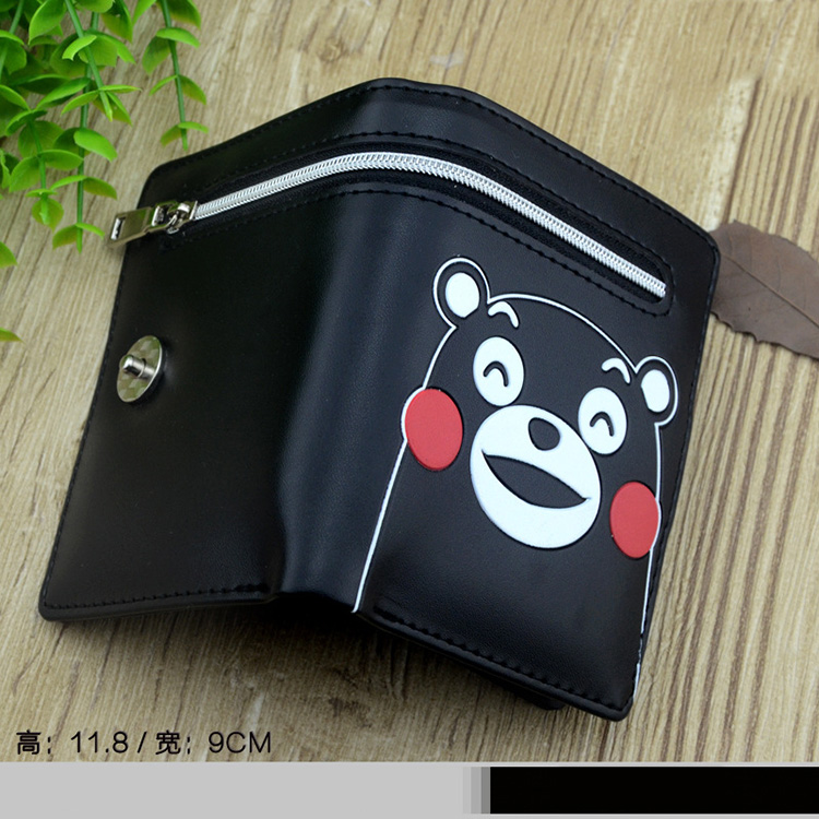 Ví điện tử gấu Kumamoto bao quanh đồng xu sinh viên ngắn Ví phim hoạt hình Nhật Bản Kumamon ví nam và nữ gói thẻ hình dán công chúa elsa