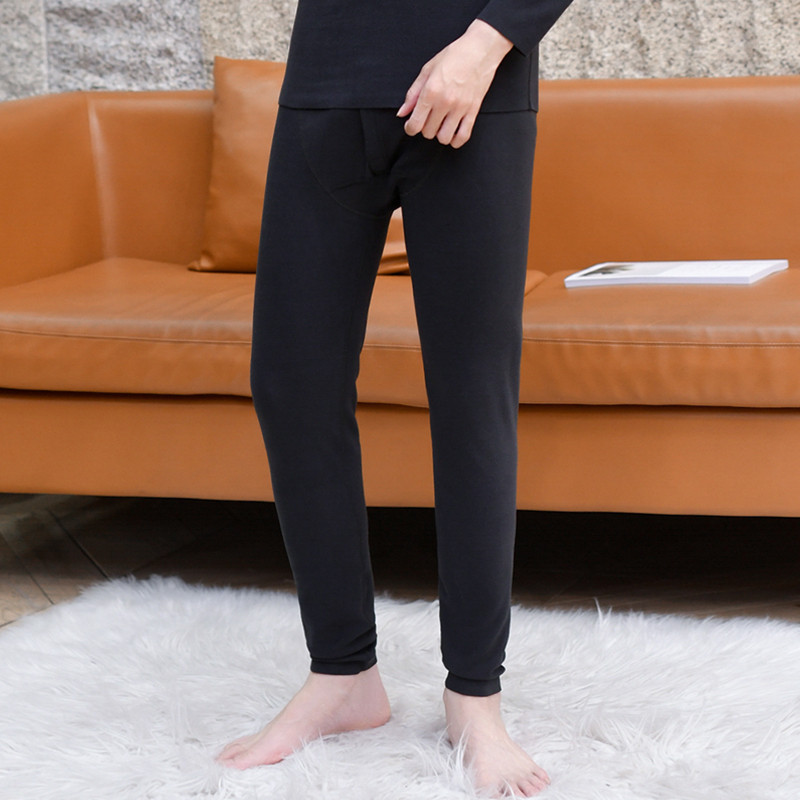 Teen Duvet Warm Pants Men's No Marks Wear Winter Junior High School Student Thin Fleece Pants Tight Fit Bottom Sanitary Pants Tide