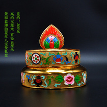 Cloisonné filigree thin body gold-plated copper wire eight-treasure manza plate painted and fired diameter 15 cm