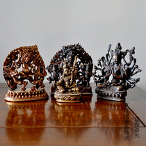 Nepal handmade pure copper Buddha statue Zhunti Buddha Mother White God of Wealth Lotus Master statue Auspicious Tianmu Statue