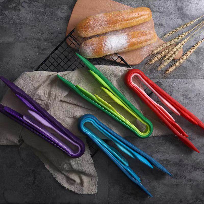 (Three Sets) Plastic Colored Suit Kitchen Non-slip Barbecue Nip Grilled Meat Fried Steak Vegetable Salad Food Clips