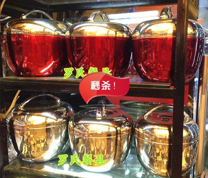 Extra large and small capacity double insulation Apple type insulation lunch box heat preservation dish pot pot heat preservation bento box