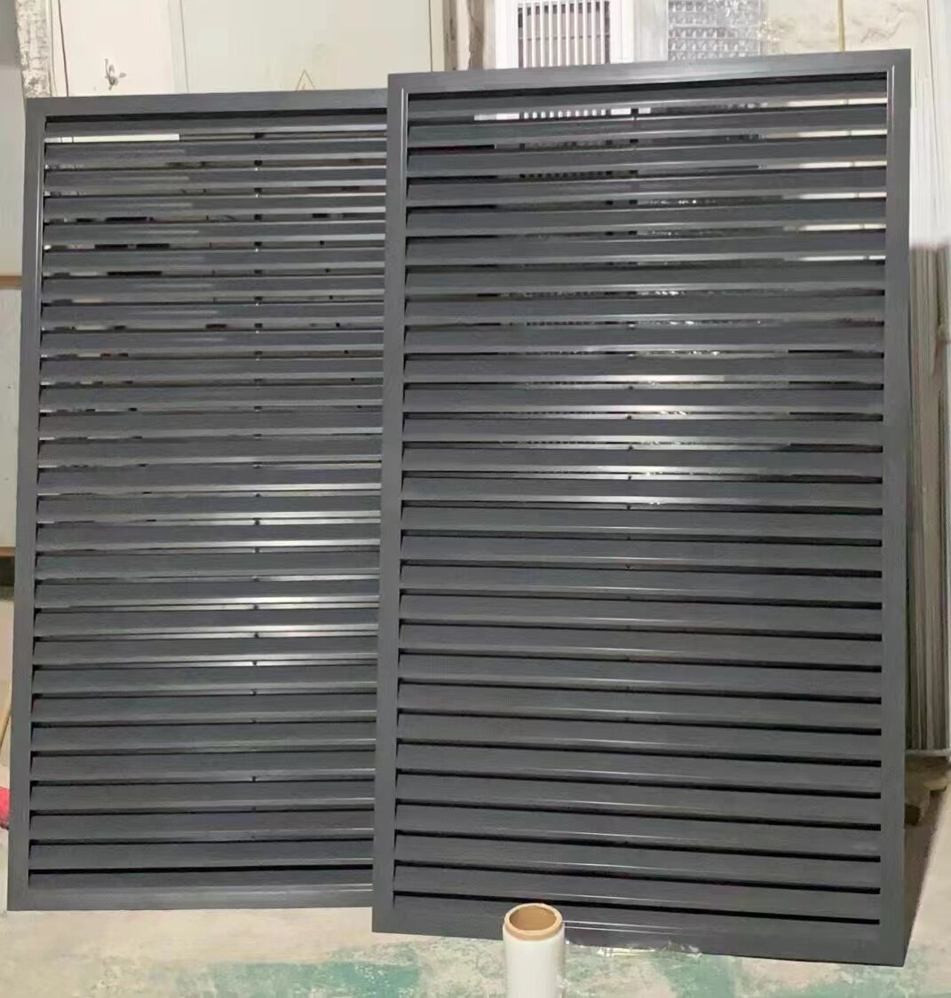 Алюминиевые жалюзи 铝合金百叶窗格栅栏出风口空调外机罩定制外墙防雨百叶排风通风口