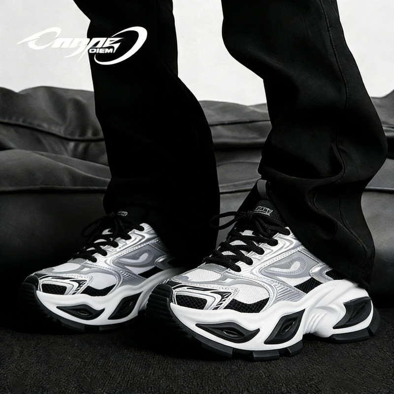 Carpe Diem Original Niche Unique Eye-Catching Mecha Dad Shoes Men's Thick-Soled Versatile Height-Increasing Cat-Eye Shoes Trendy