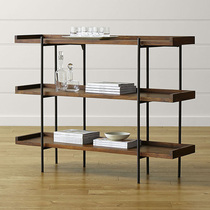 Industrial Wind Retro Iron Art Solid Wood Bookcase Bookcase Nordic Living Room Containing Shelf Floor Multilayer Display Display