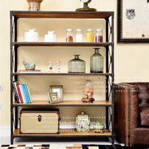 loft solid wood kitchen shelve floor multilayer frame minimalist living-room partition creative bookshelf display show shelf