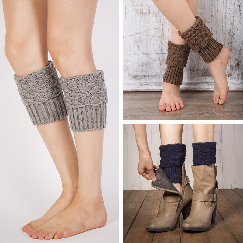 Leg protectors women's knitted warm adult shoes, boots, foot covers, ankle guards, knee pads, ankle pads, neck piles, autumn and winter