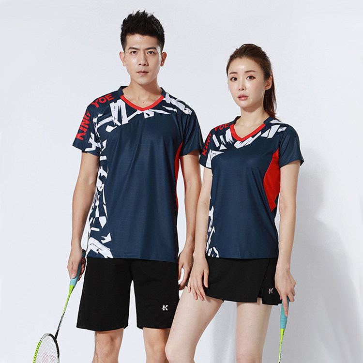 2021 quick-drying short-sleeved breathable volleyball suit suit men and women badminton suit training team uniform shuttlecock suit custom billing