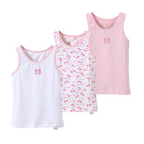 Summer Childrens Home Clothing Spring Autumn Girls Cute Rabbit Printed Hit Bottom Knit Cotton Sleeping Small Vest 3 pieces