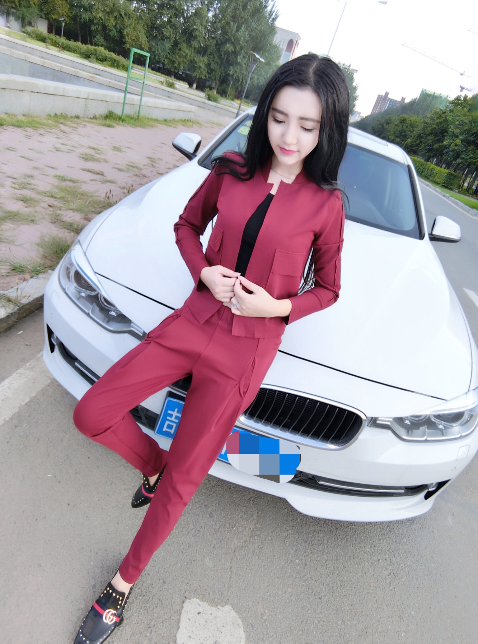 Áo khoác nữ châu Âu 2019 áo mới mùa thu + quần harem nhỏ thời trang phù hợp với áo hai dây giản dị - Bộ đồ váy nữ