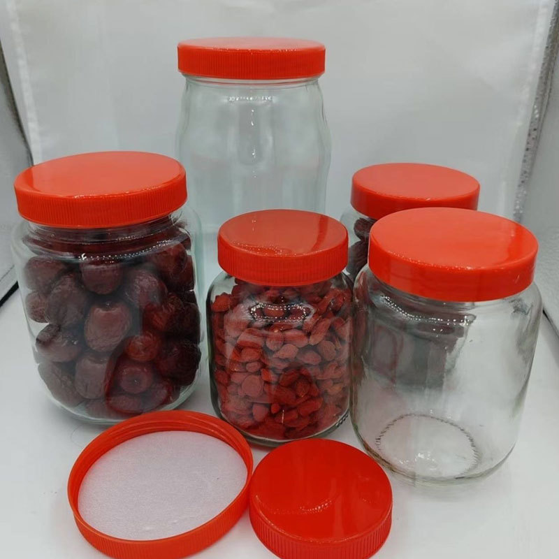70mm Half-Threaded Glass Bottle Cap Sold Separately, Glass Bottle for Soaking Liquor, Round Wine Jar Plastic Sealing Cap
