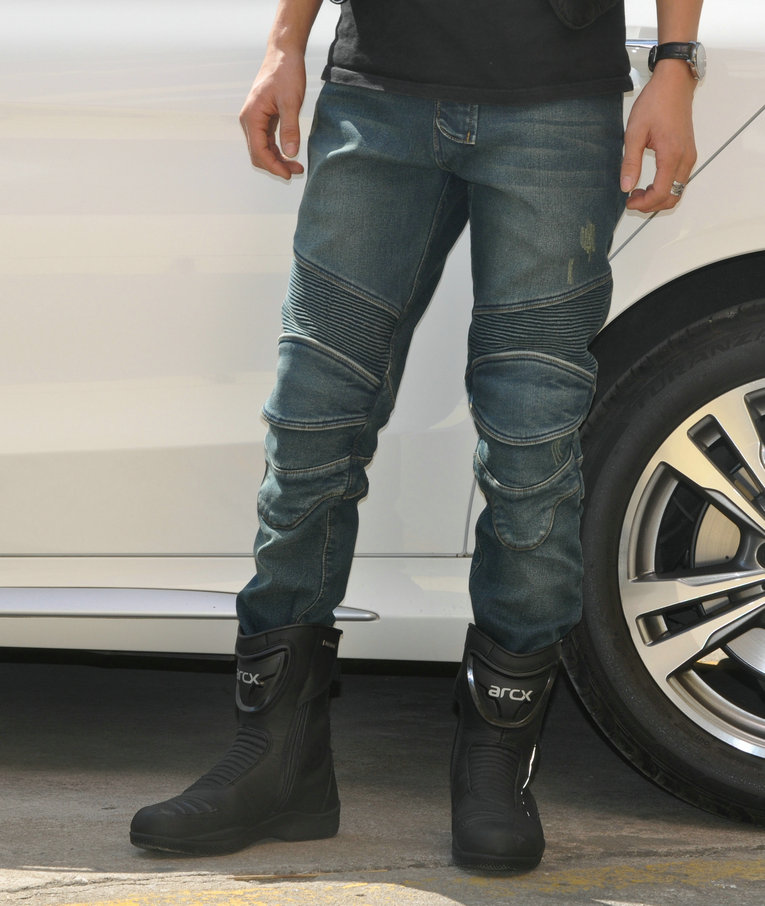 Mùa đông cộng với nhung mới không thấm nước cưỡi quần jeans Xe máy chống rơi Quần ấm xe máy đua - Xe máy Rider thiết bị găng tay da đi xe máy