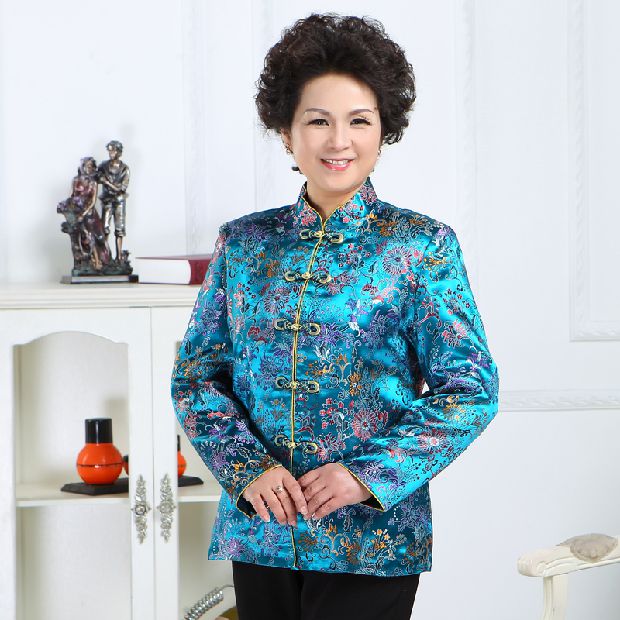 Tuổi trung niên và xuân 60 tuổi Áo mẹ tải áo cũ Quần áo bà già 70 tuổi tải áo khoác cotton nữ Tang phù hợp với áo khoác mùa đông áo khoác mỏng cho phụ nữ trung niên
