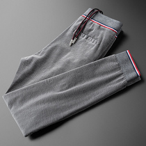 Offline hot Jane autumn and winter thick gray striped corduro trousers cotton beam foot casual sports pants