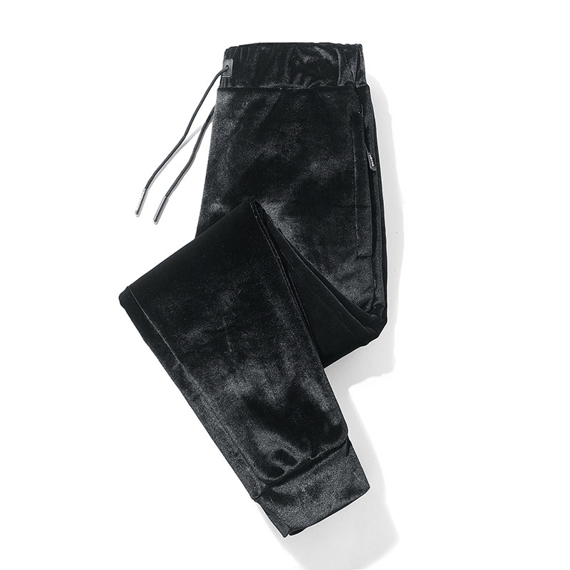 handsome! There is a tone! Winter Lamb Down Pants Sweatpants Casual Plus Fleece Sport Men's Pants Gold Velvet Cotton Pants Corsets