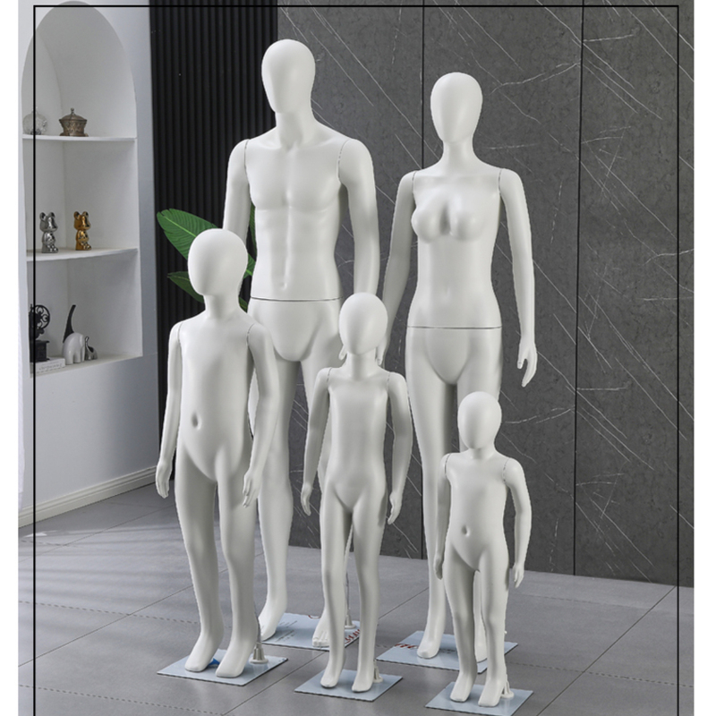 Matte White Male and Female Full-Body Mannequins, Clothing Store Display Props, Human Mannequins, Male Mannequins, Female Mannequins, Children's Mannequins