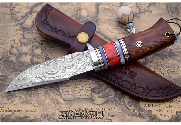 New Thụy Điển thép bột Damascus thẳng dao thủ công độ cứng cao ngoài trời Thụy Sĩ bột dao sắc bộ sưu tập công cụ - Công cụ Knift / công cụ đa mục đích kìm đa năng usa