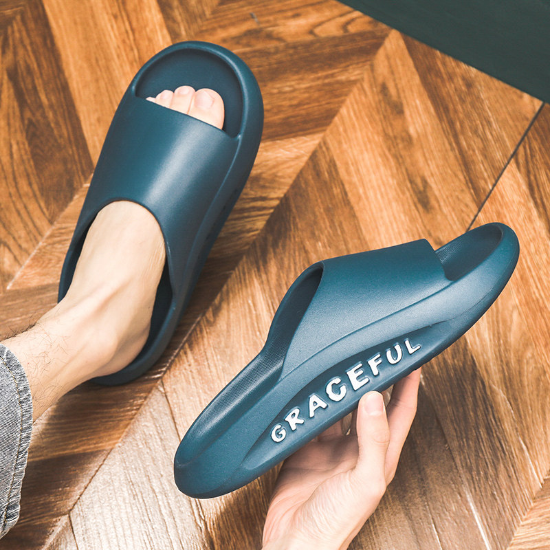 New style stepping on feces feeling home thick-soled sandals light luxury summer non-slip deodorant bathroom bath eva couple tide slippers