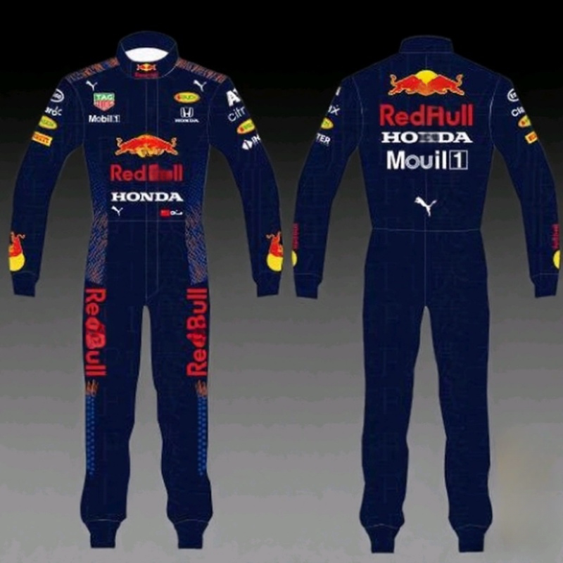 Red Bull Racing Suit, Same Style as Xiao Yi, Go-Kart One-Piece Adult Breathable Car Beach Off-Road Internet Celebrity Photo Shoot Thin Version