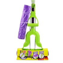 Beautiful elegant colorful cotton mop folded water squeezed stainless steel mop Rod sponge can be replaced