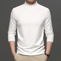 Autumn Winter Monolayers Warm Underwear Mens Half High Collar Minimalist Pure color Long sleeves Spring and autumn clothes 100 hitch-moodee undershirt
