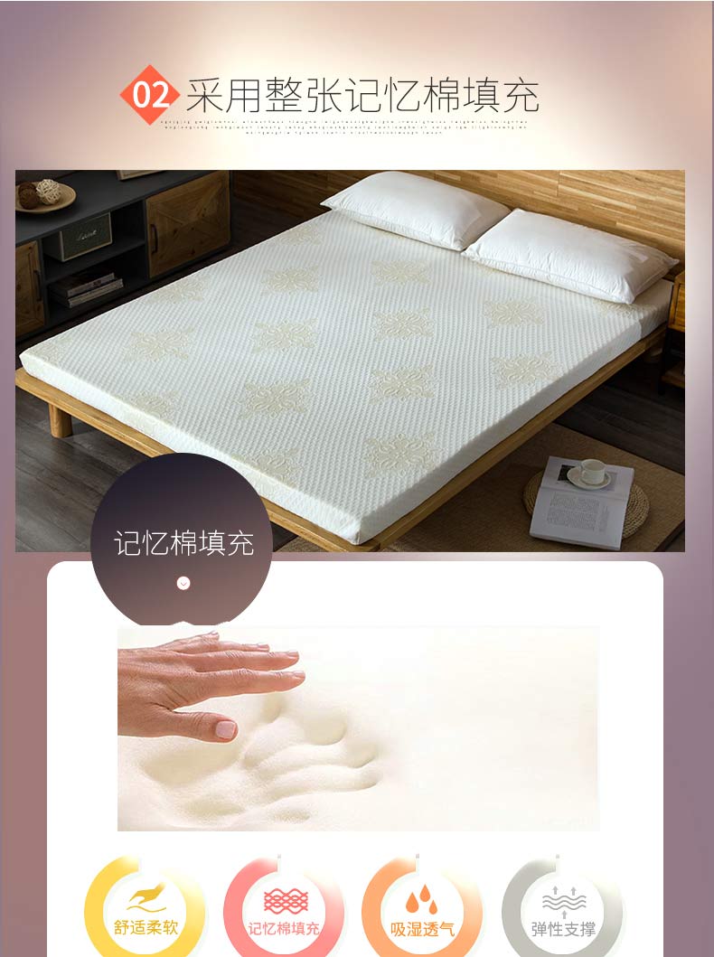 Mật độ cao bộ nhớ bọt nệm tatami xốp nệm ký túc xá sinh viên chậm phục hồi giường nệm 1.8m1.5 mét