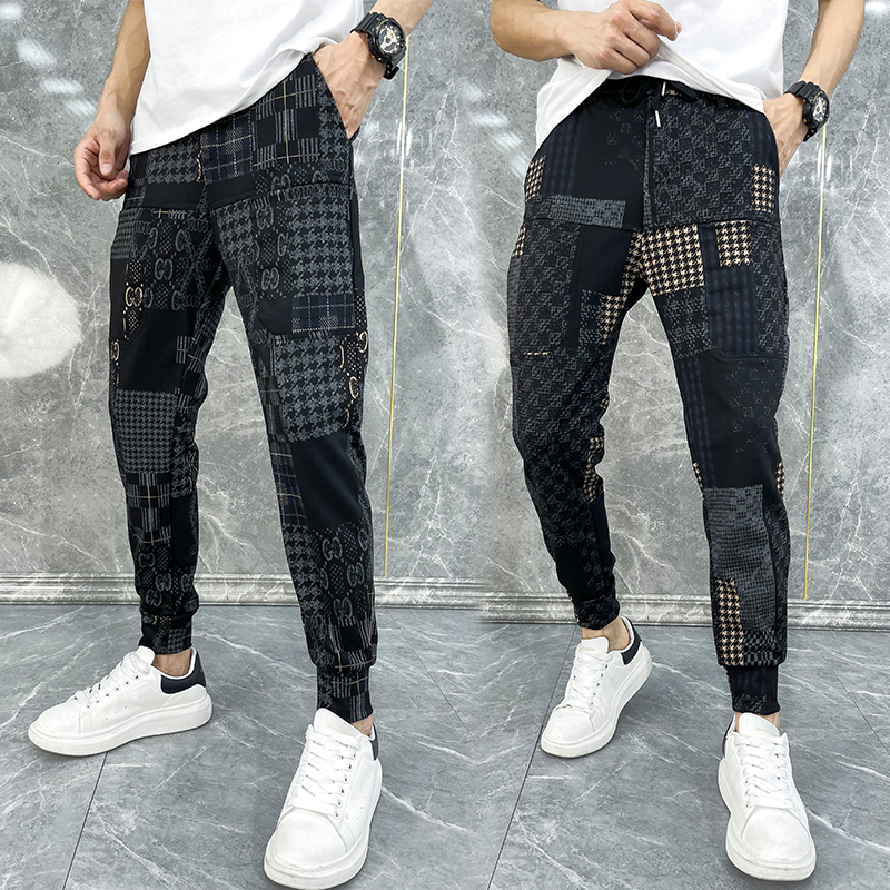 Spring and summer knitting Han edition of Han casual pants net red with Harlen pants social lad to repair pipe pants men